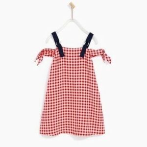 Zara Girls Red Gingham Picnic Dress